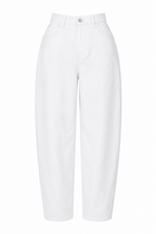 SAND LINEN BARREL PANTS
