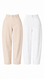 SAND LINEN BARREL PANTS
