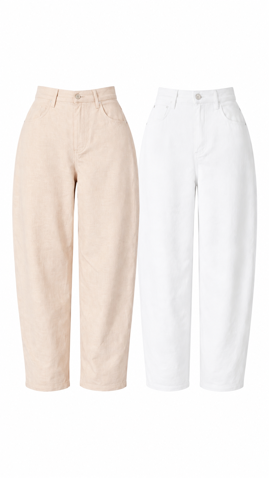 SAND LINEN BARREL PANTS