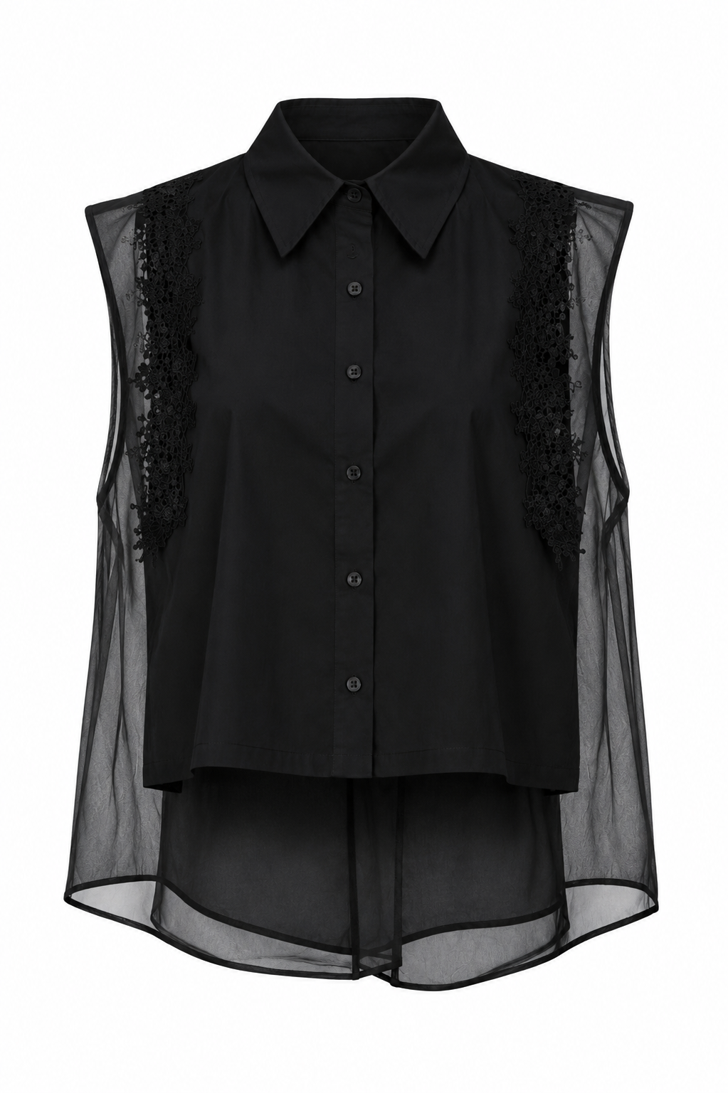 SHEER LACE DETAIL BLOUSE