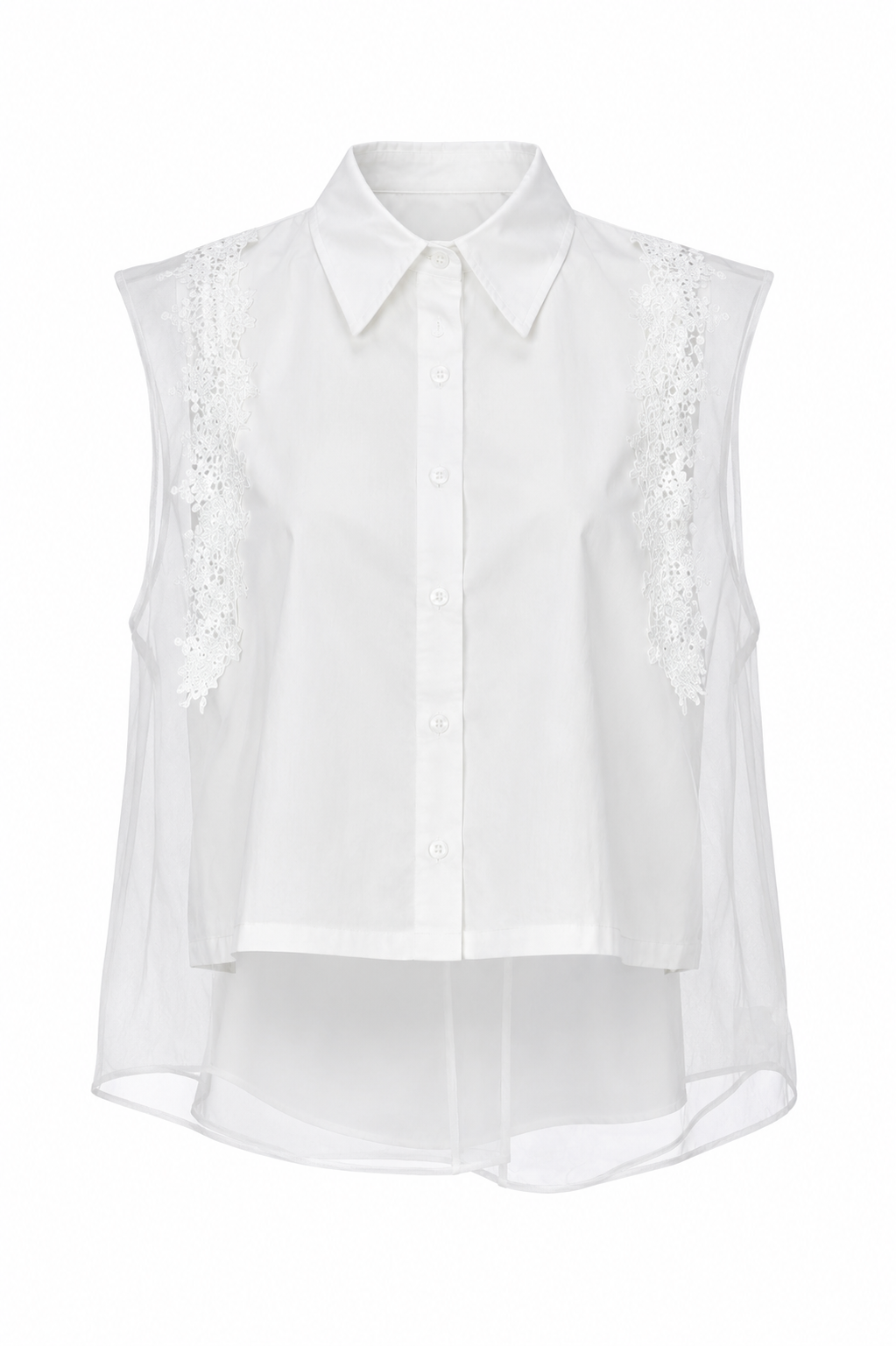 SHEER LACE DETAIL BLOUSE