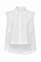 SHEER LACE DETAIL BLOUSE