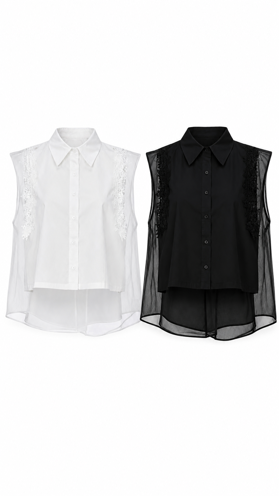 SHEER LACE DETAIL BLOUSE