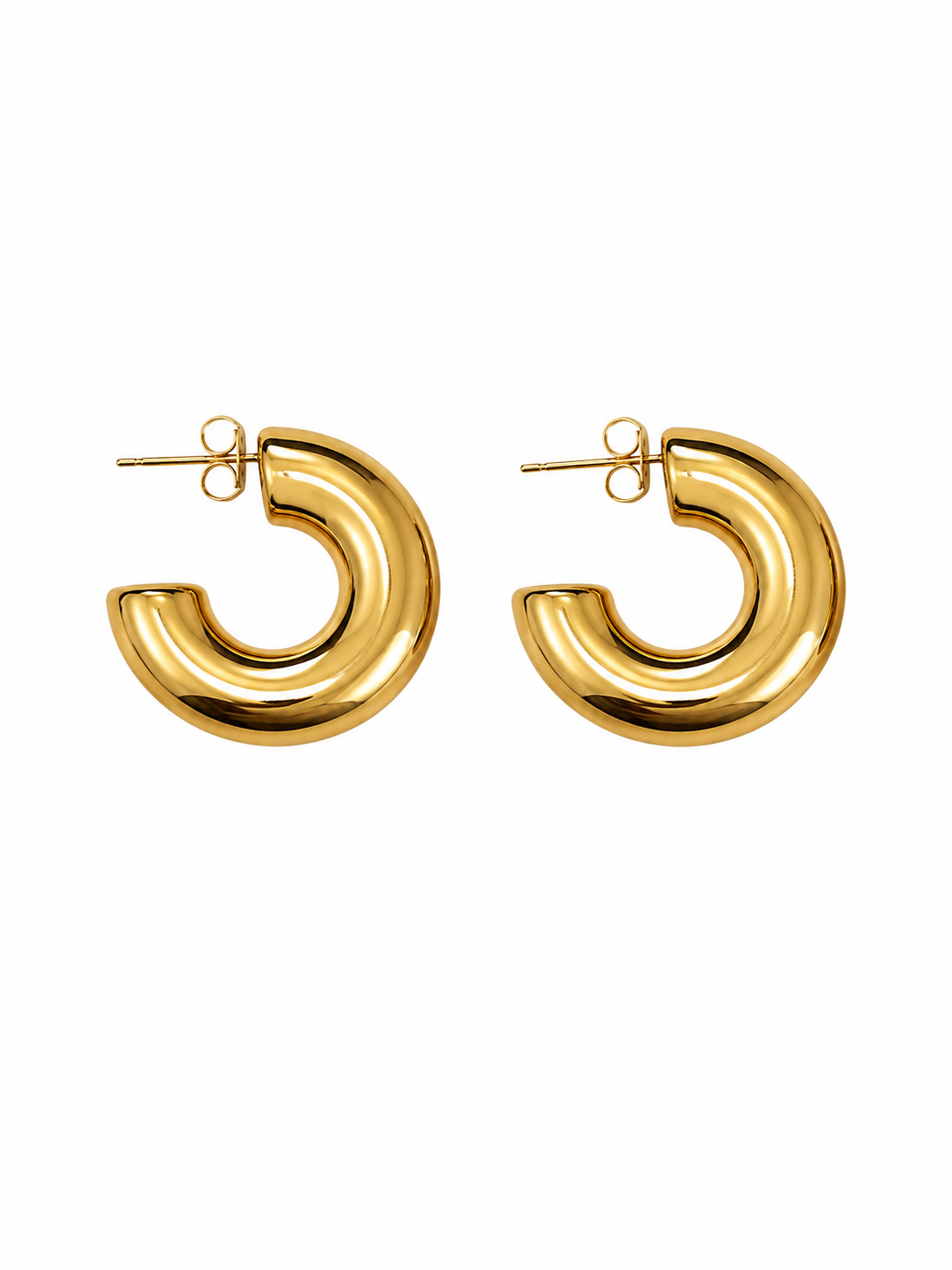CHUNKY GOLD HOOP EARRINGS