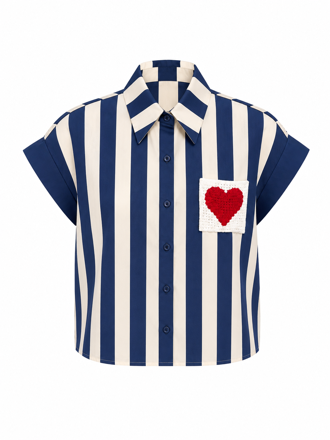 HEART POCKET STRIPED SHIRT