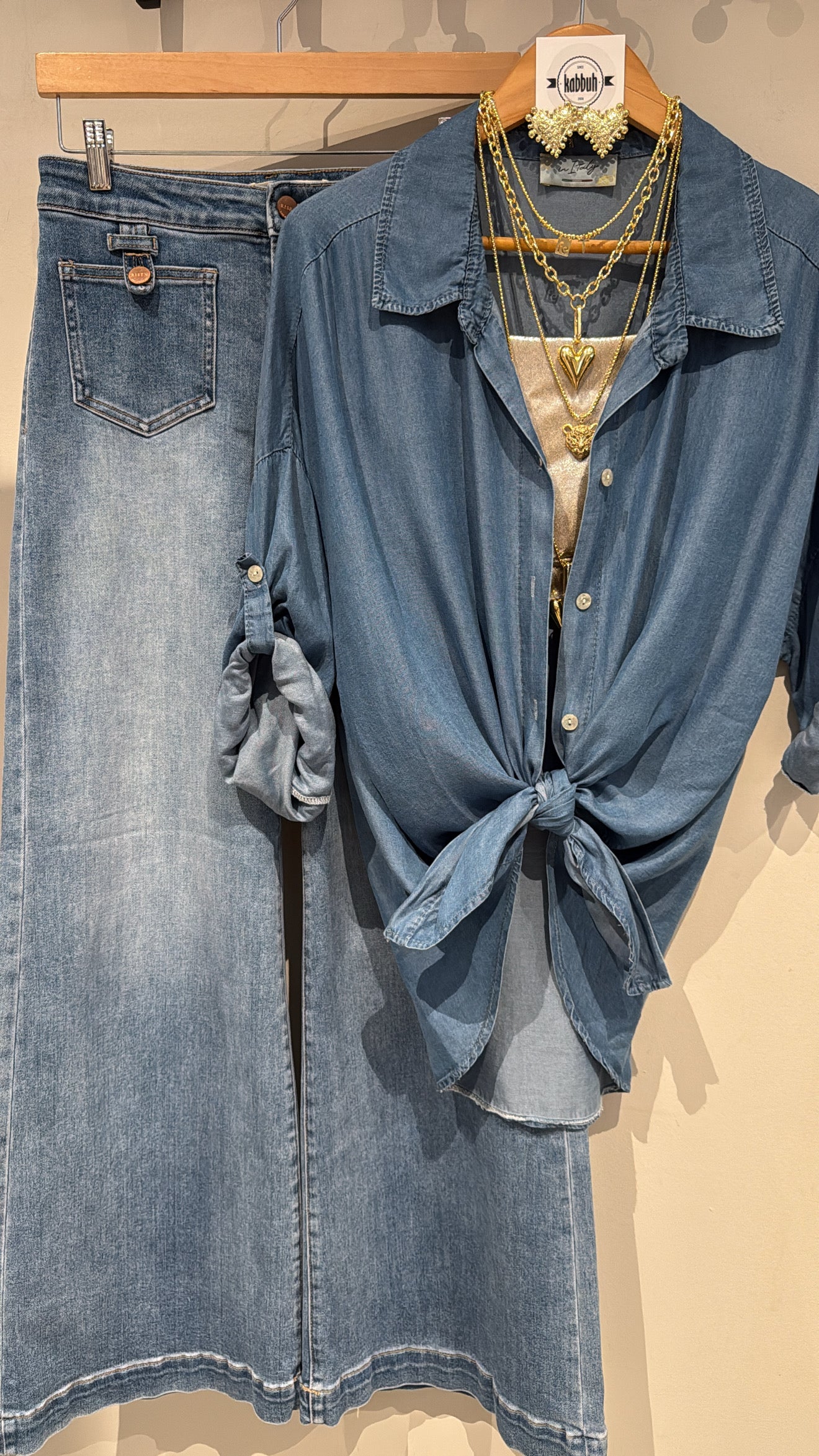 HILLARY DENIM DETAILS SHIRT