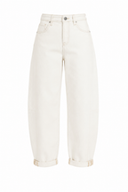 RISEN IVORY BARREL JEANS