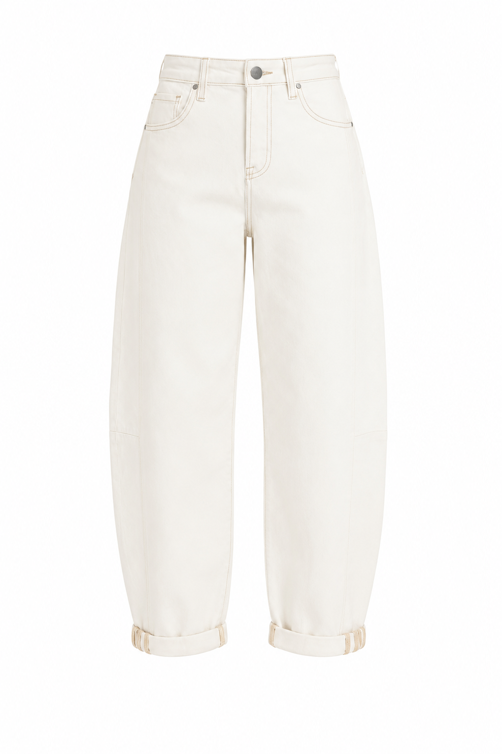 RISEN IVORY BARREL JEANS