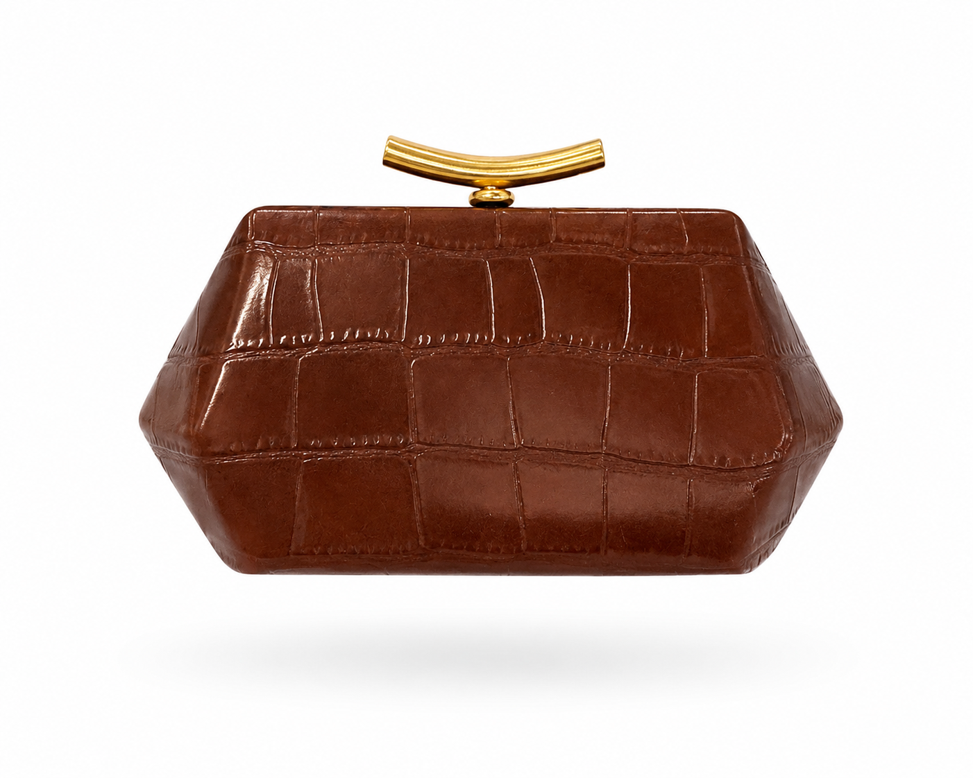MOCHA CROCO CLUTCH