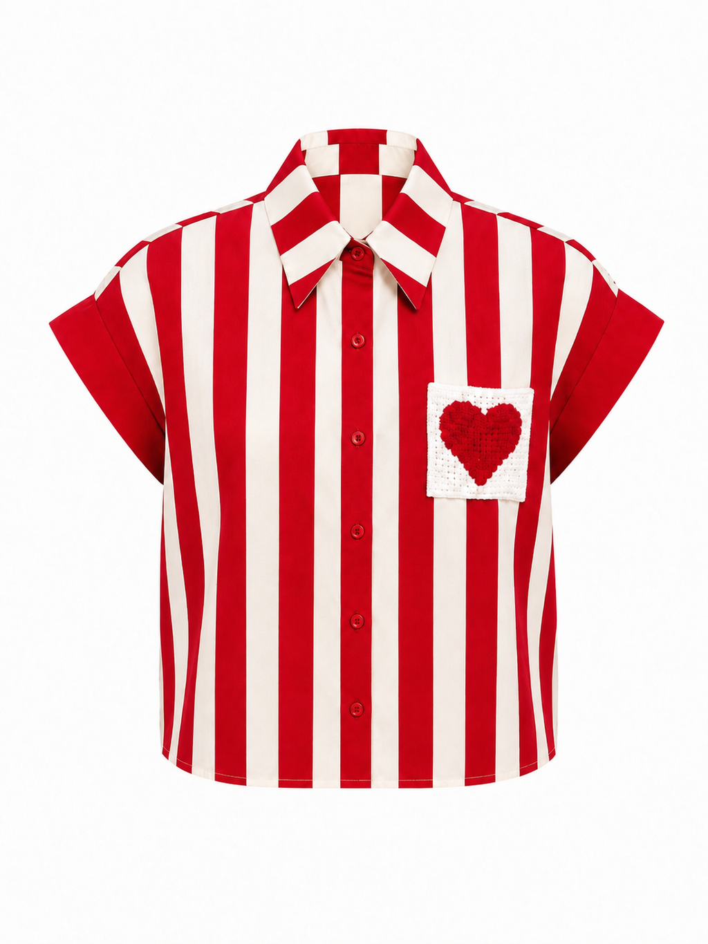 HEART POCKET STRIPED SHIRT