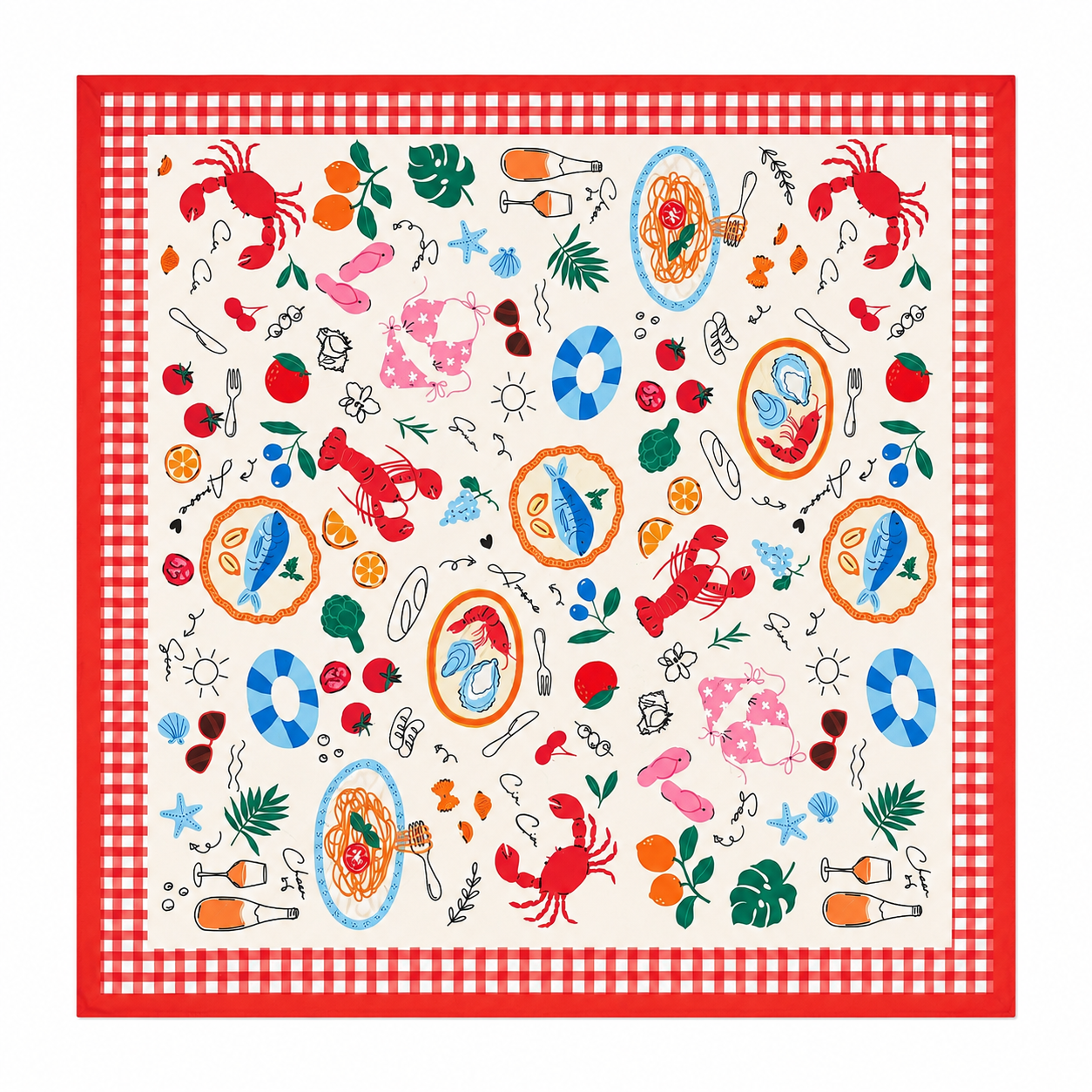 LARGE COASTAL PICNIC SCARF