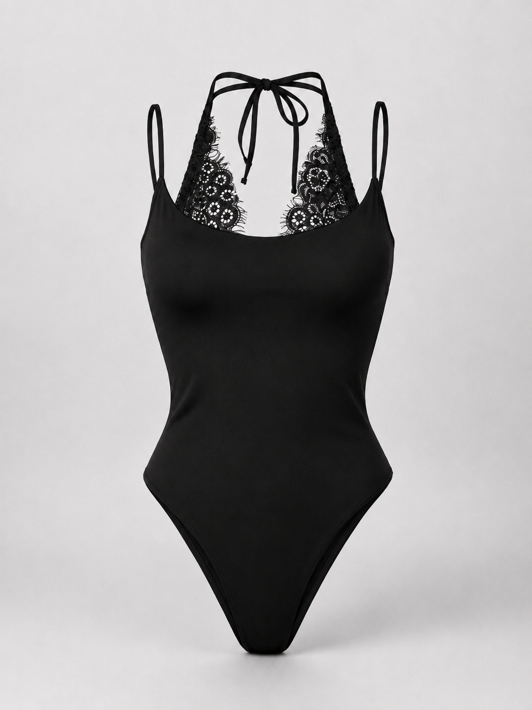 LACE HALTER BODYSUIT