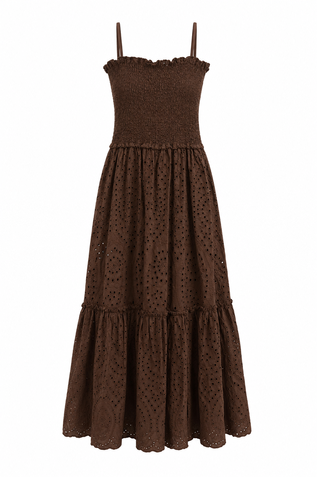 MOCHA EYELET MAXI DRESS