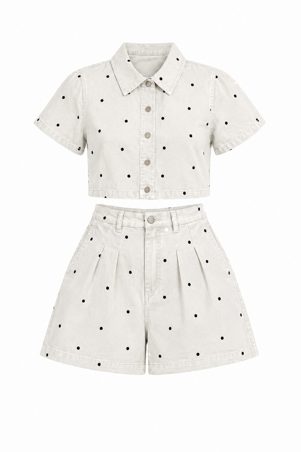 BROWN POLKA DOT TWO PIECES SET