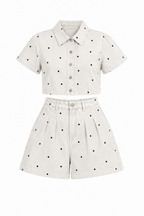 BROWN POLKA DOT TWO PIECES SET