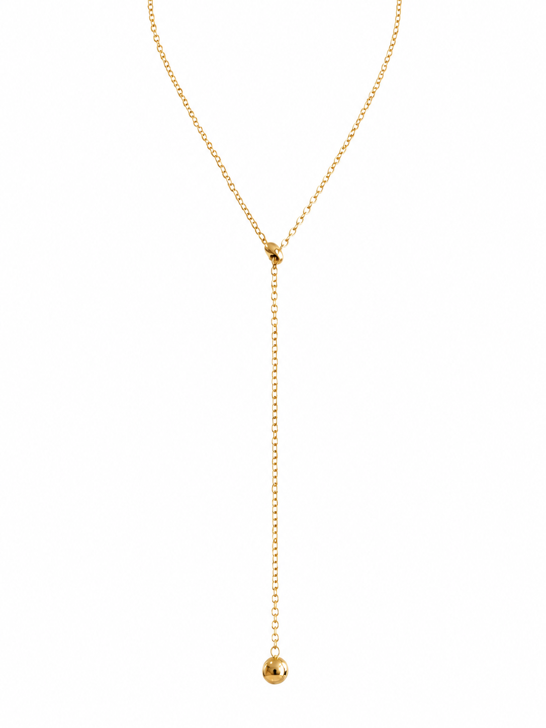 GOLDEN DROP LARIAT NECKLACE