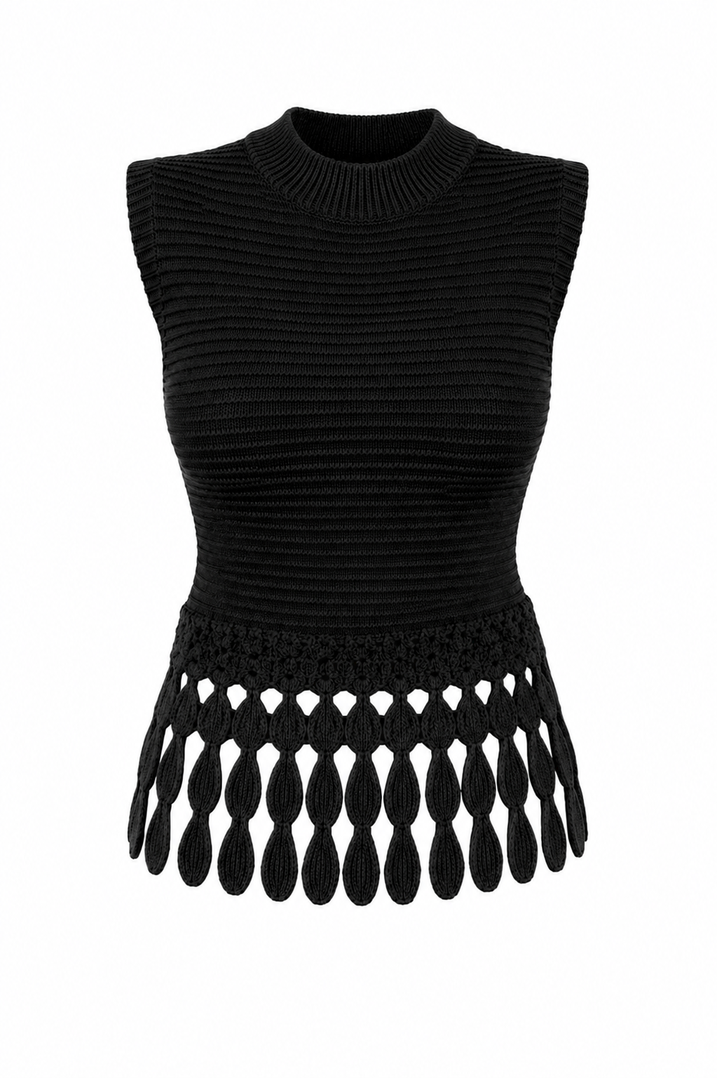 FRINGE CHARM KNIT TOP