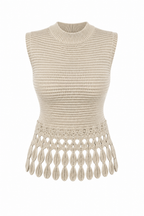 FRINGE CHARM KNIT TOP