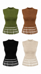FRINGE CHARM KNIT TOP