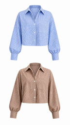 GINGHAM CROPPED SHIRT