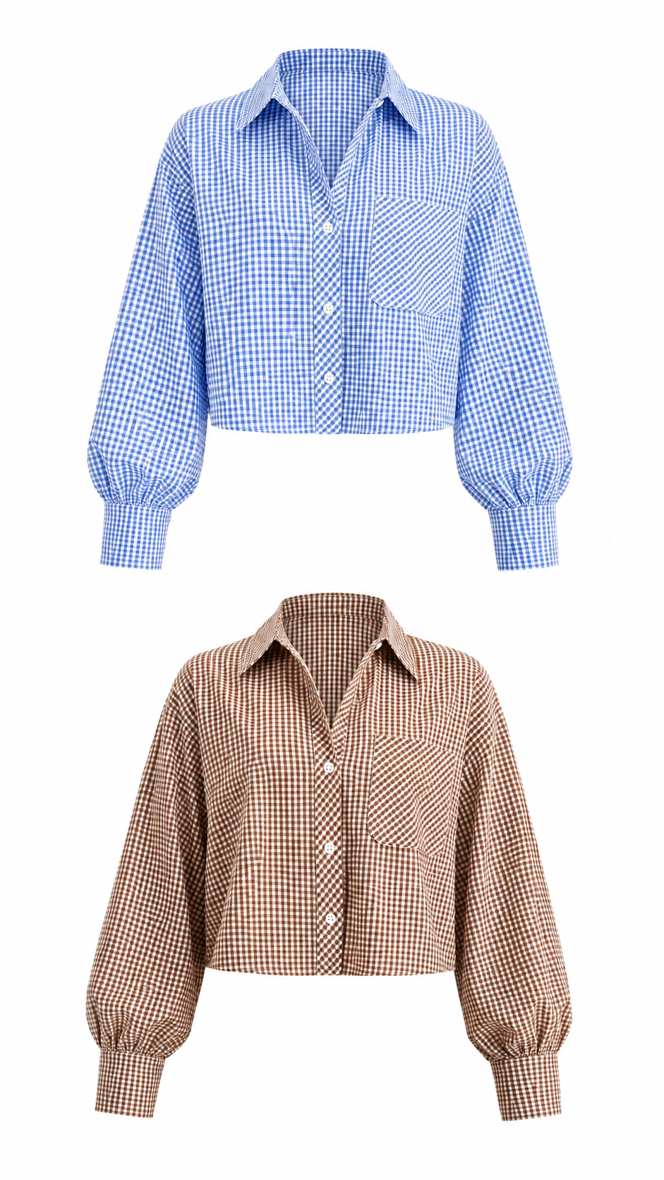 GINGHAM CROPPED SHIRT