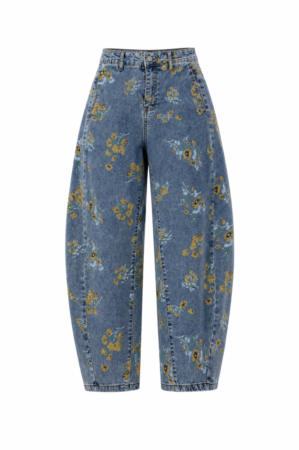 FLORAL BARREL JEAN