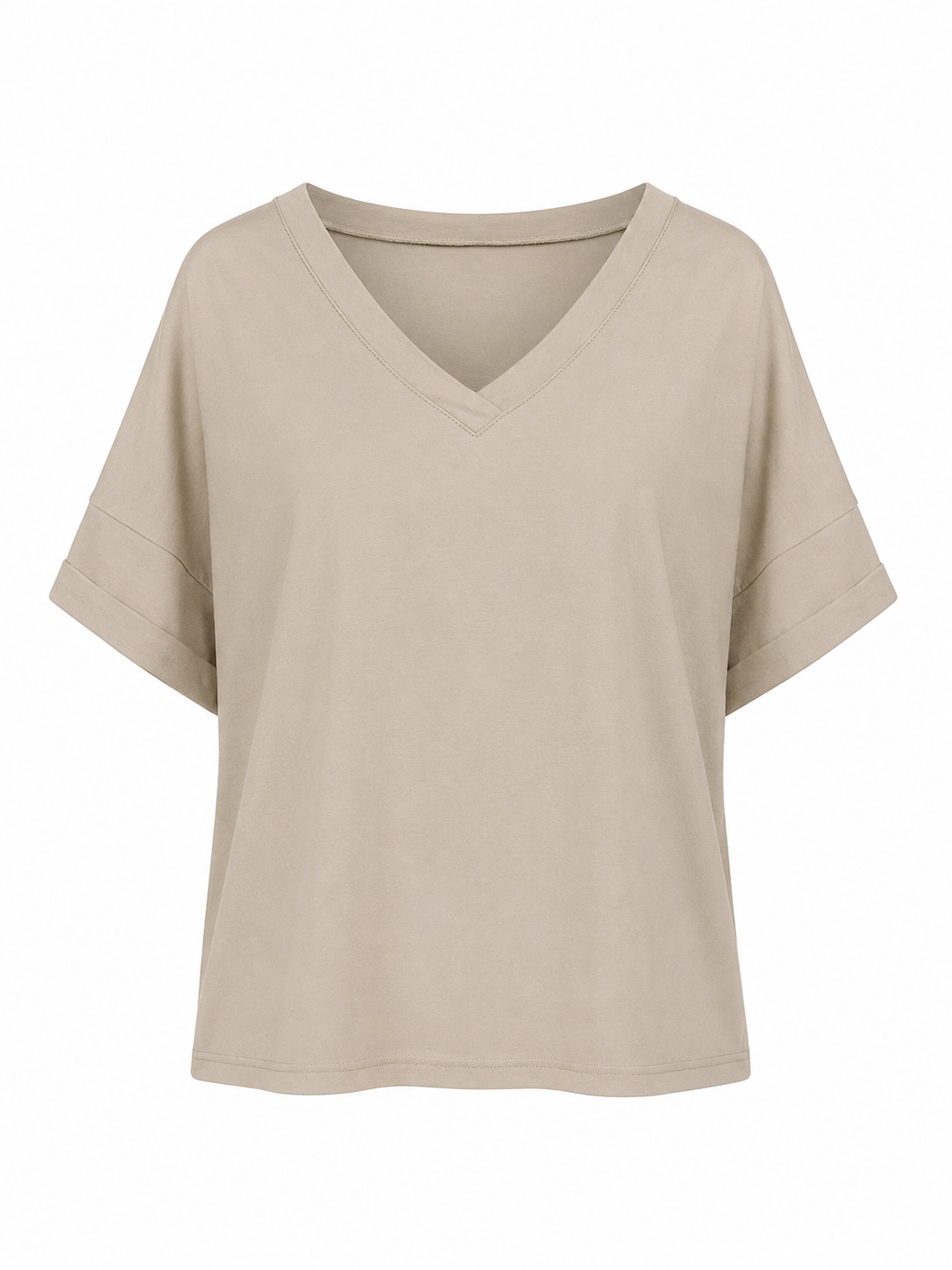 ESSENTIAL DRAPE V-NECK TOP