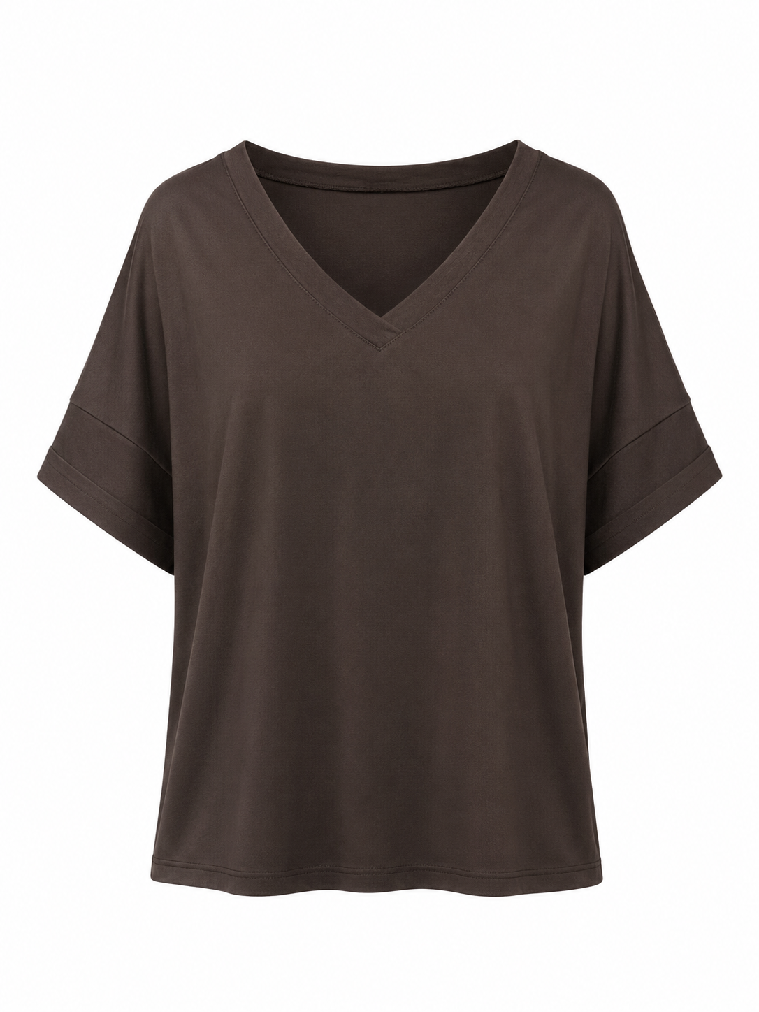 ESSENTIAL DRAPE V-NECK TOP