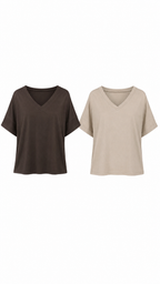 ESSENTIAL DRAPE V-NECK TOP