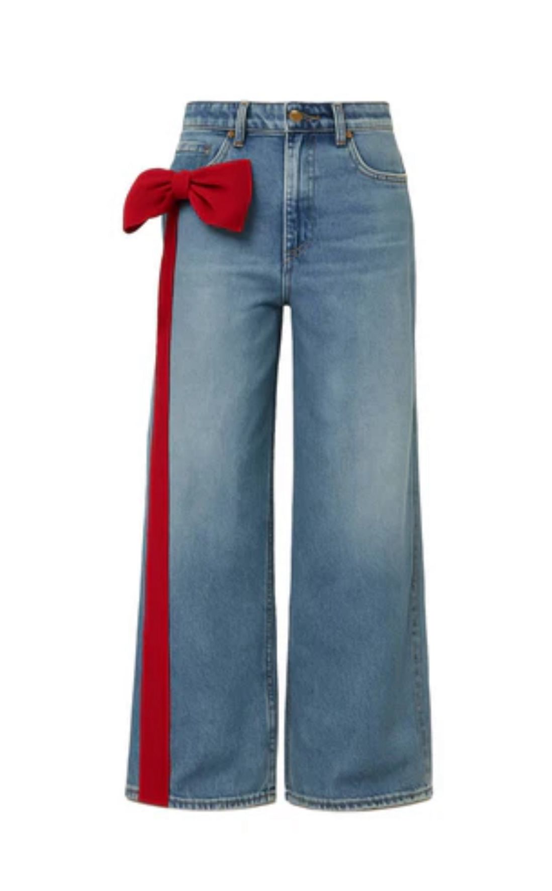 RIBBON DETAIL DENIM PANT