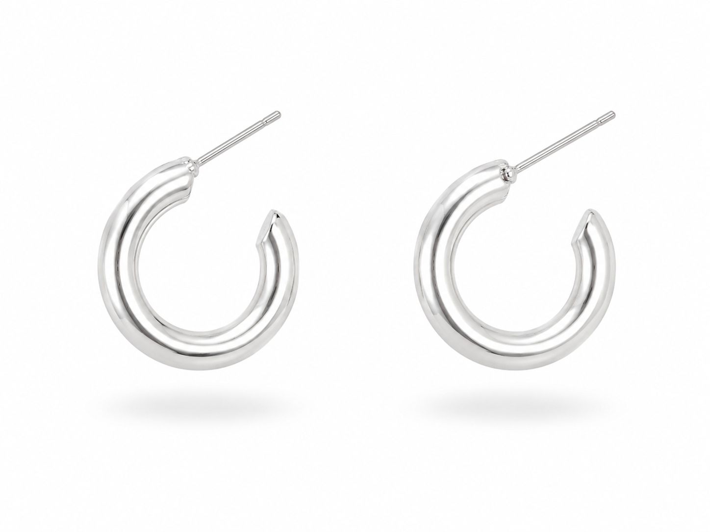 CHUNKY SILVER HOOP EARRINGS