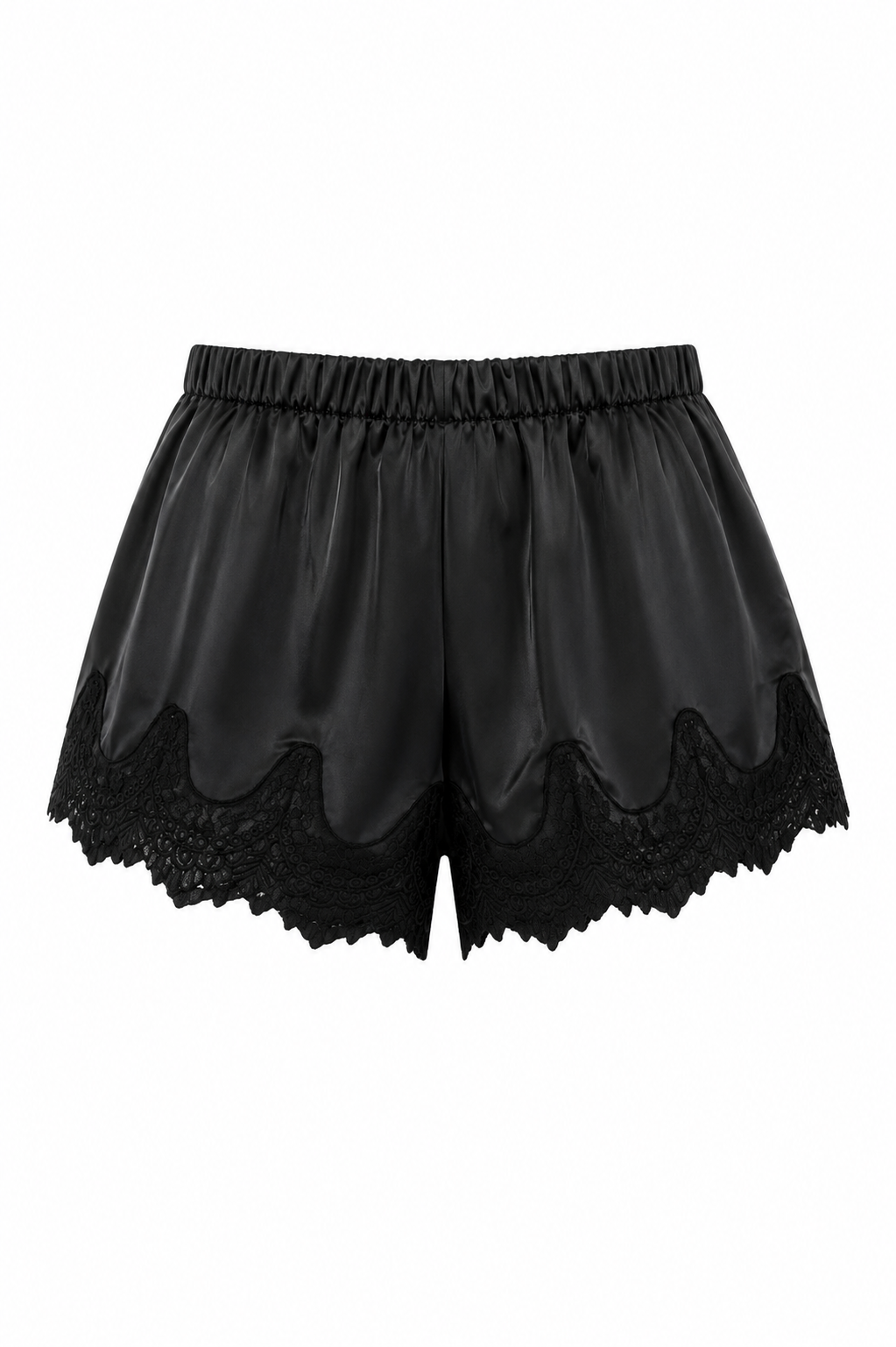 MIDNIGHT LACE SATIN SHORTS