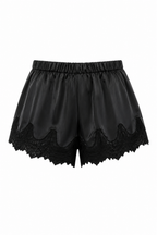 MIDNIGHT LACE SATIN SHORTS