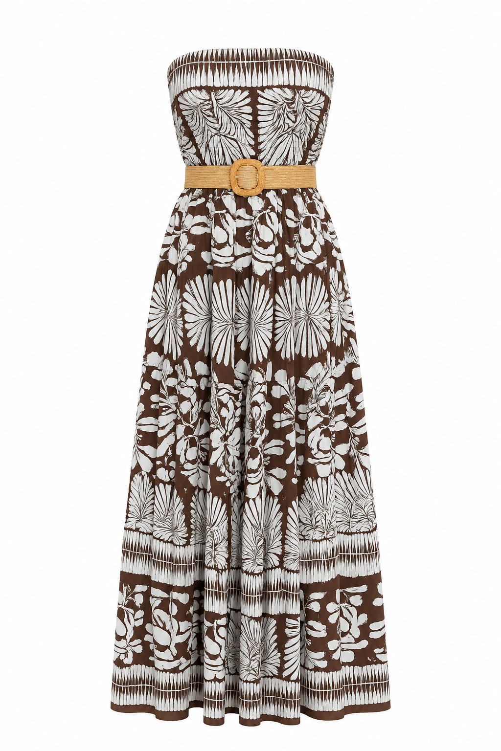 TROPICAL BELT MAXI DRESS