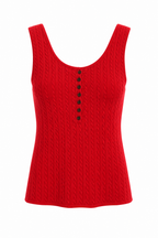 CABLE KNIT BUTTON TOP