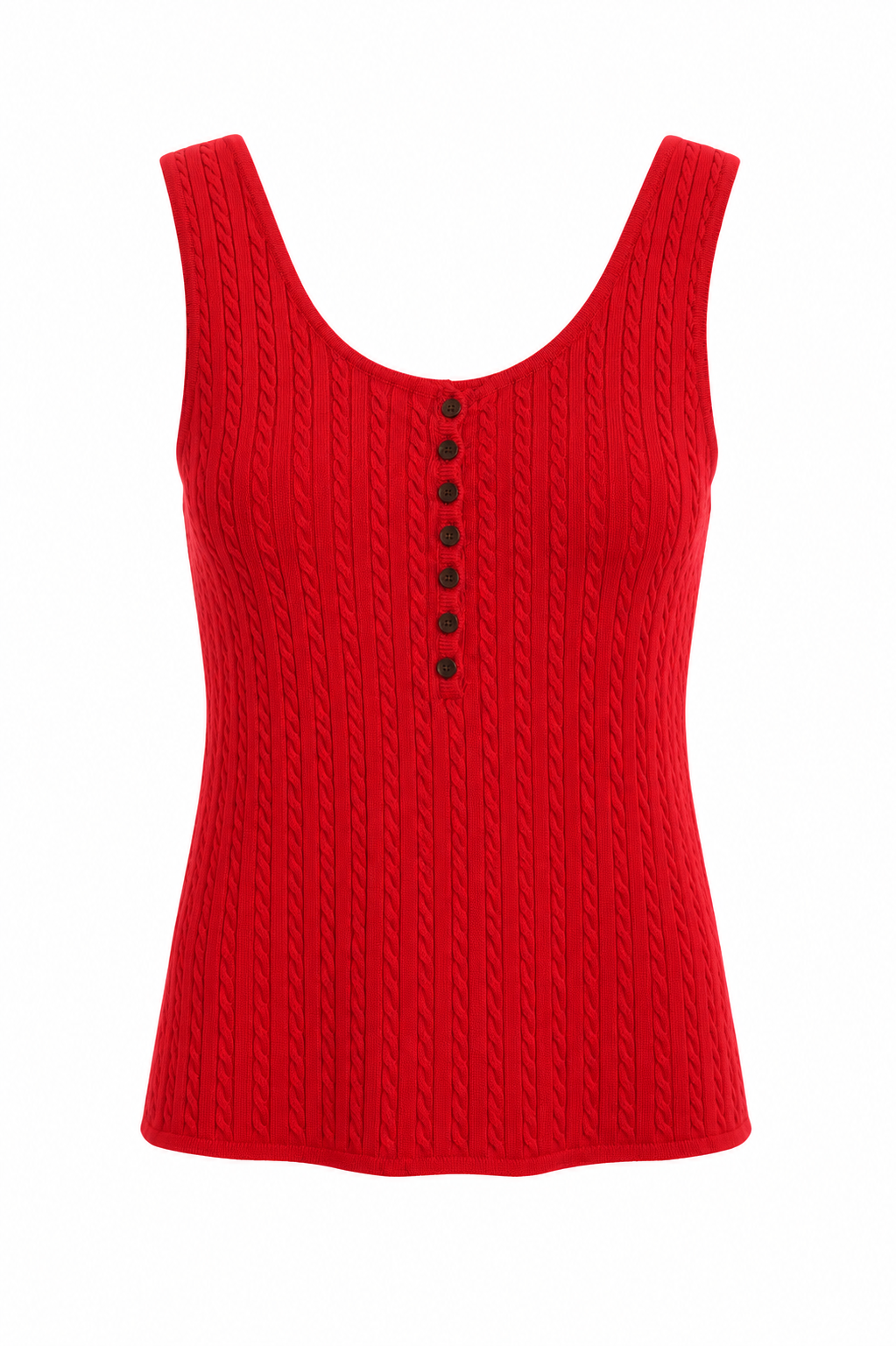 CABLE KNIT BUTTON TOP