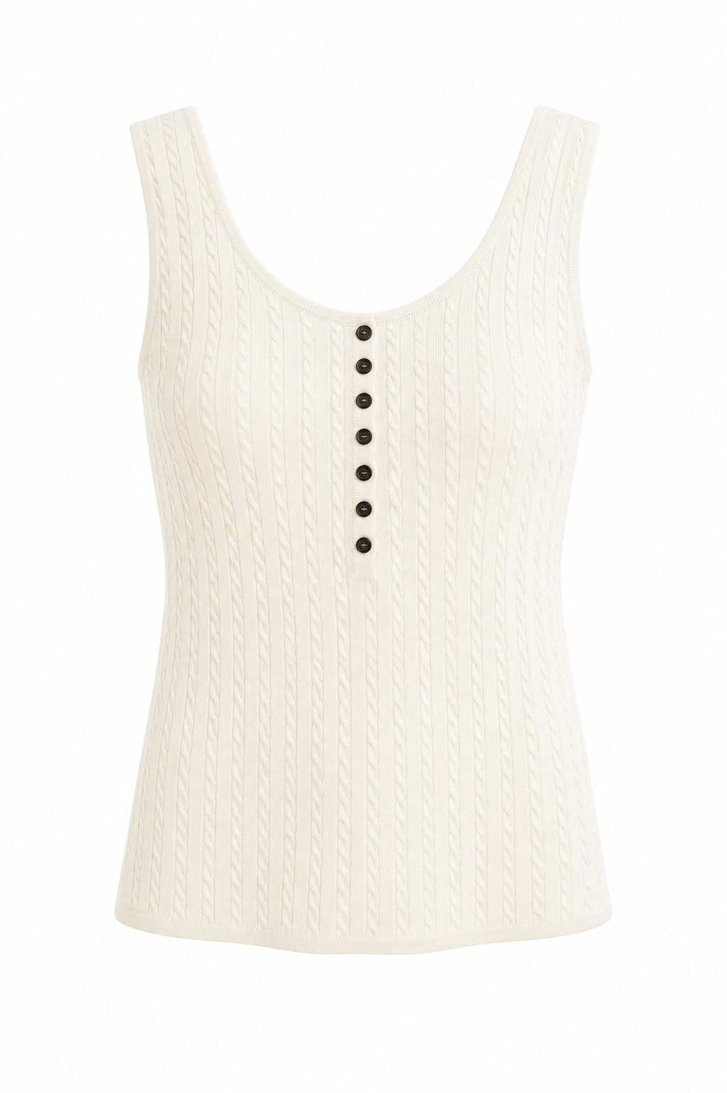 CABLE KNIT BUTTON TOP