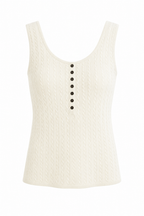 CABLE KNIT BUTTON TOP