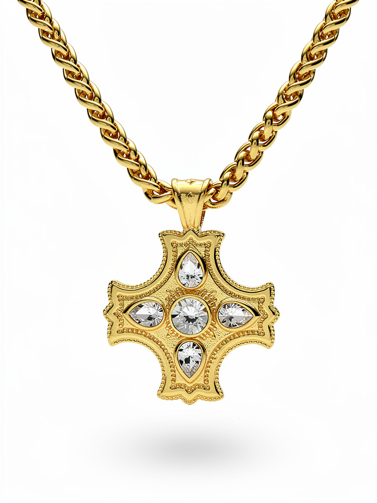 CRYSTAL CROSS NECKLACE