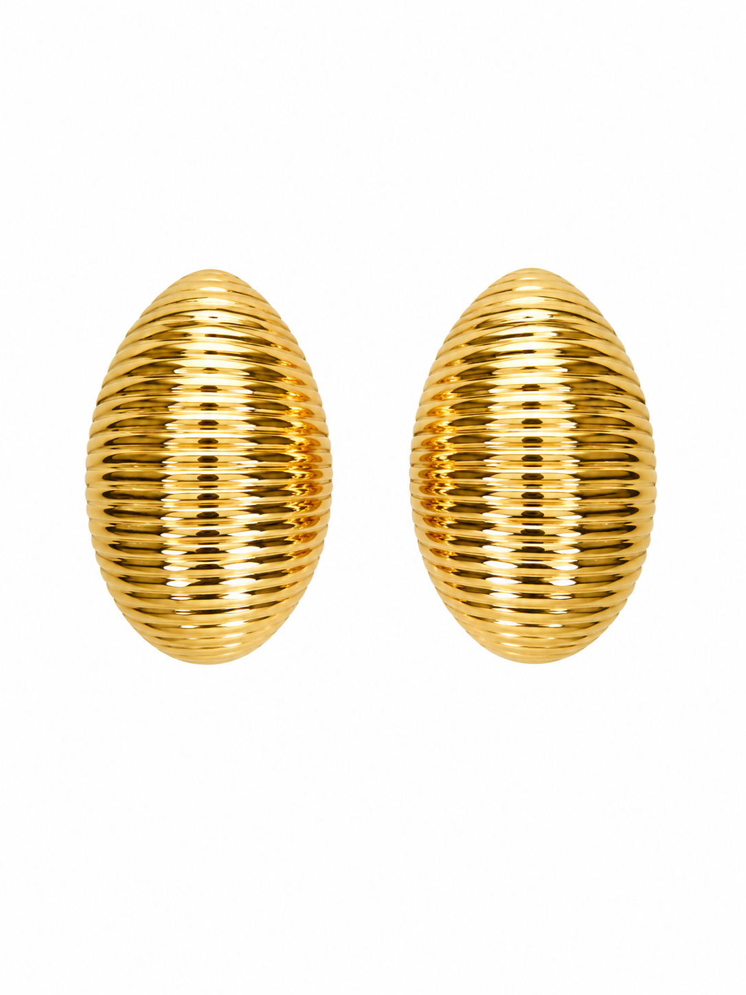 RIBBED OVAL EARRINGS