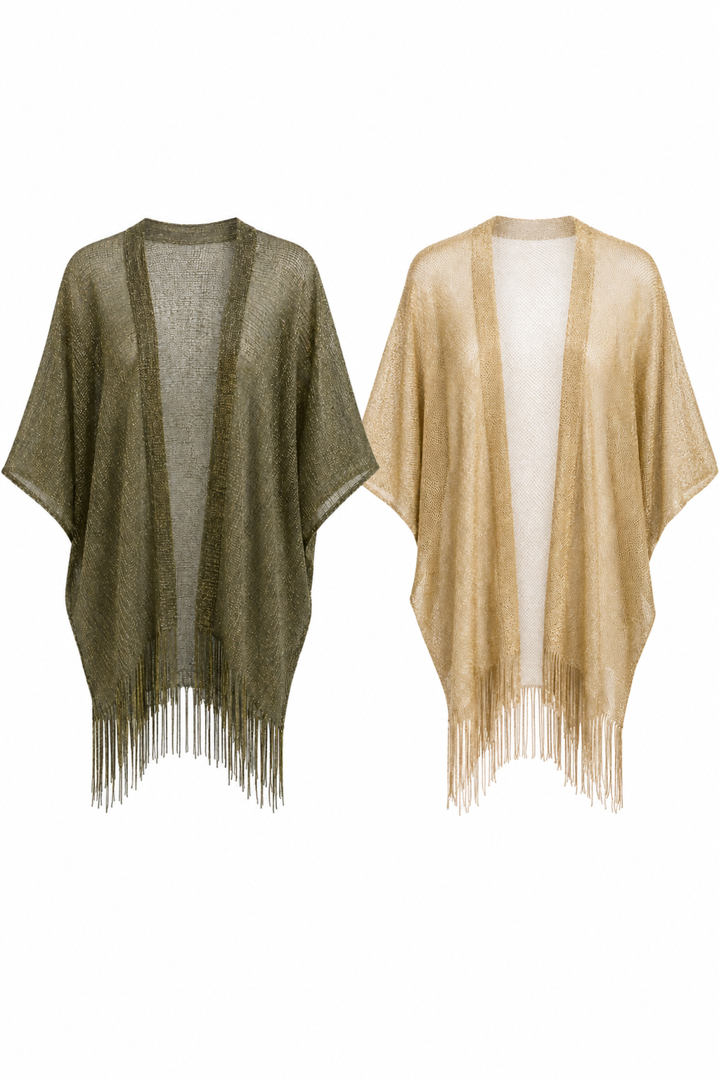 SHIMMER FRINGE KIMONO