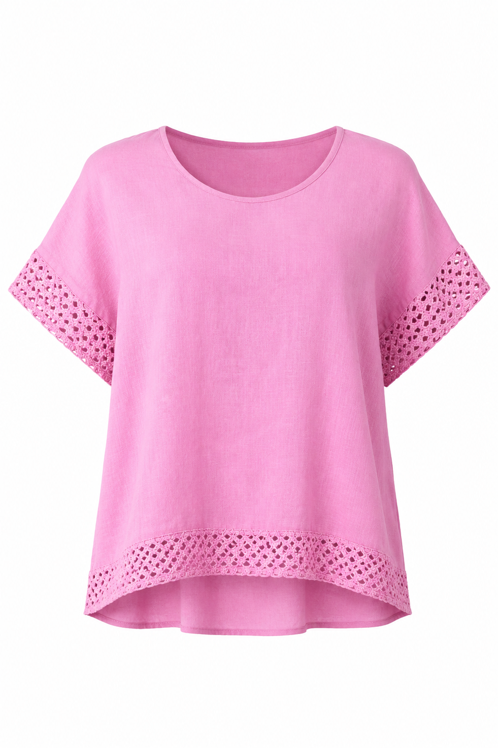 LINEN LACE TRIM TOP