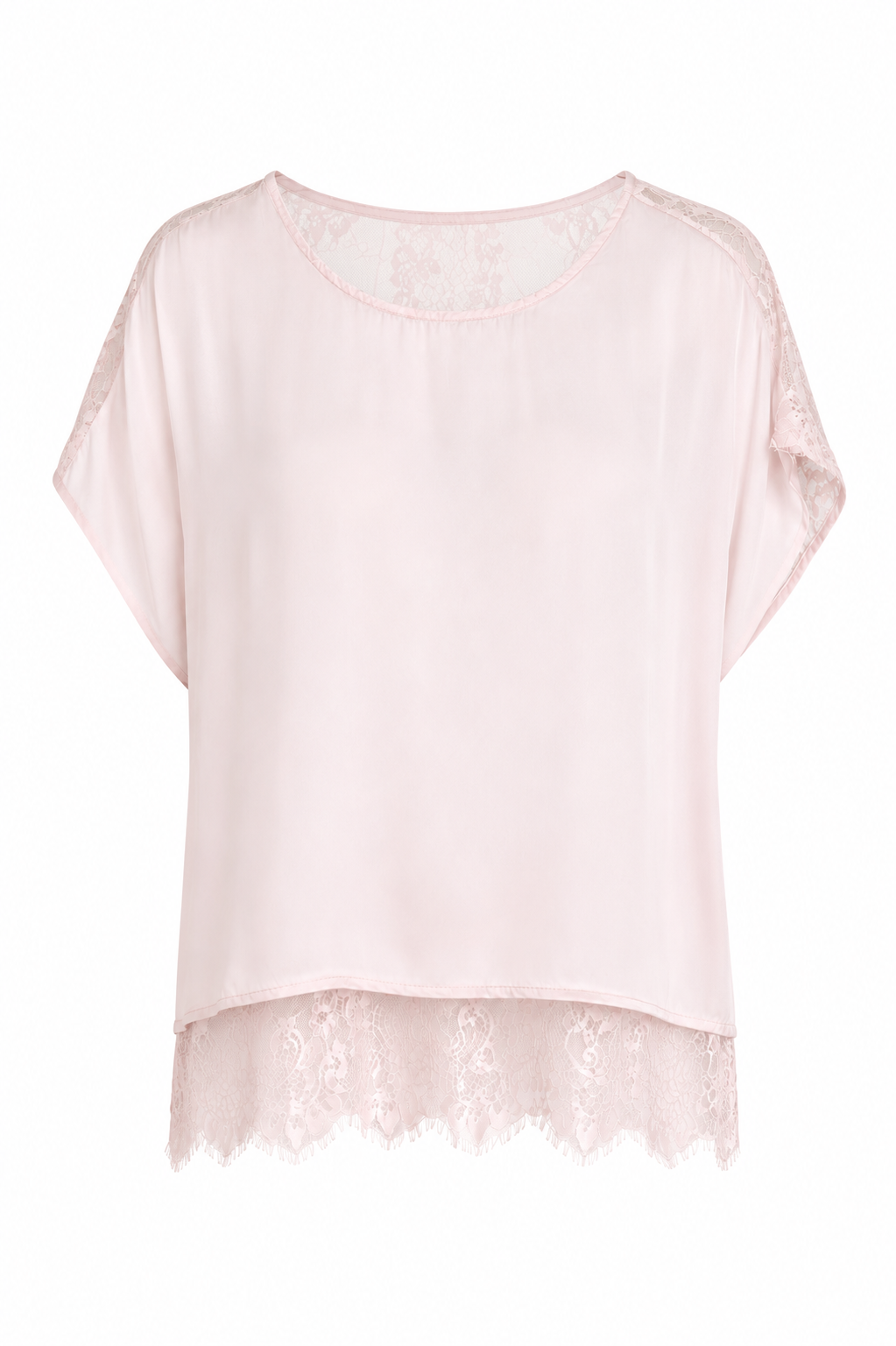 LACE WHISPER SATIN TOP