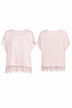 LACE WHISPER SATIN TOP