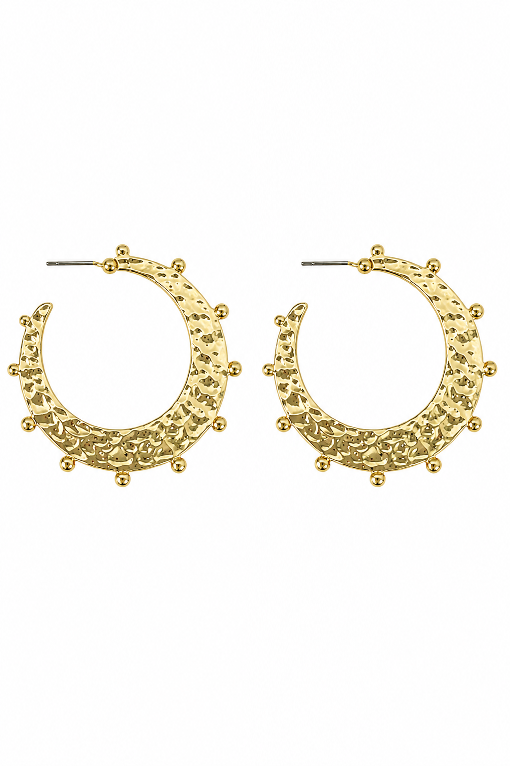 LUNA HAMMERED HOOP EARRINGS