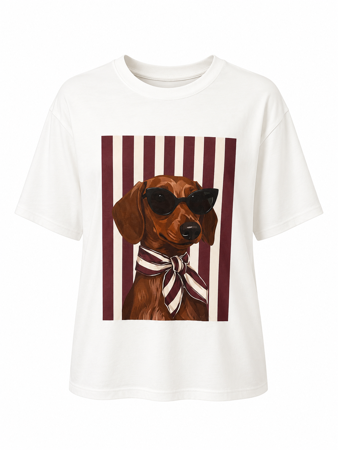 CHIC DACHSHUND GRAPHIC T-SHIRT