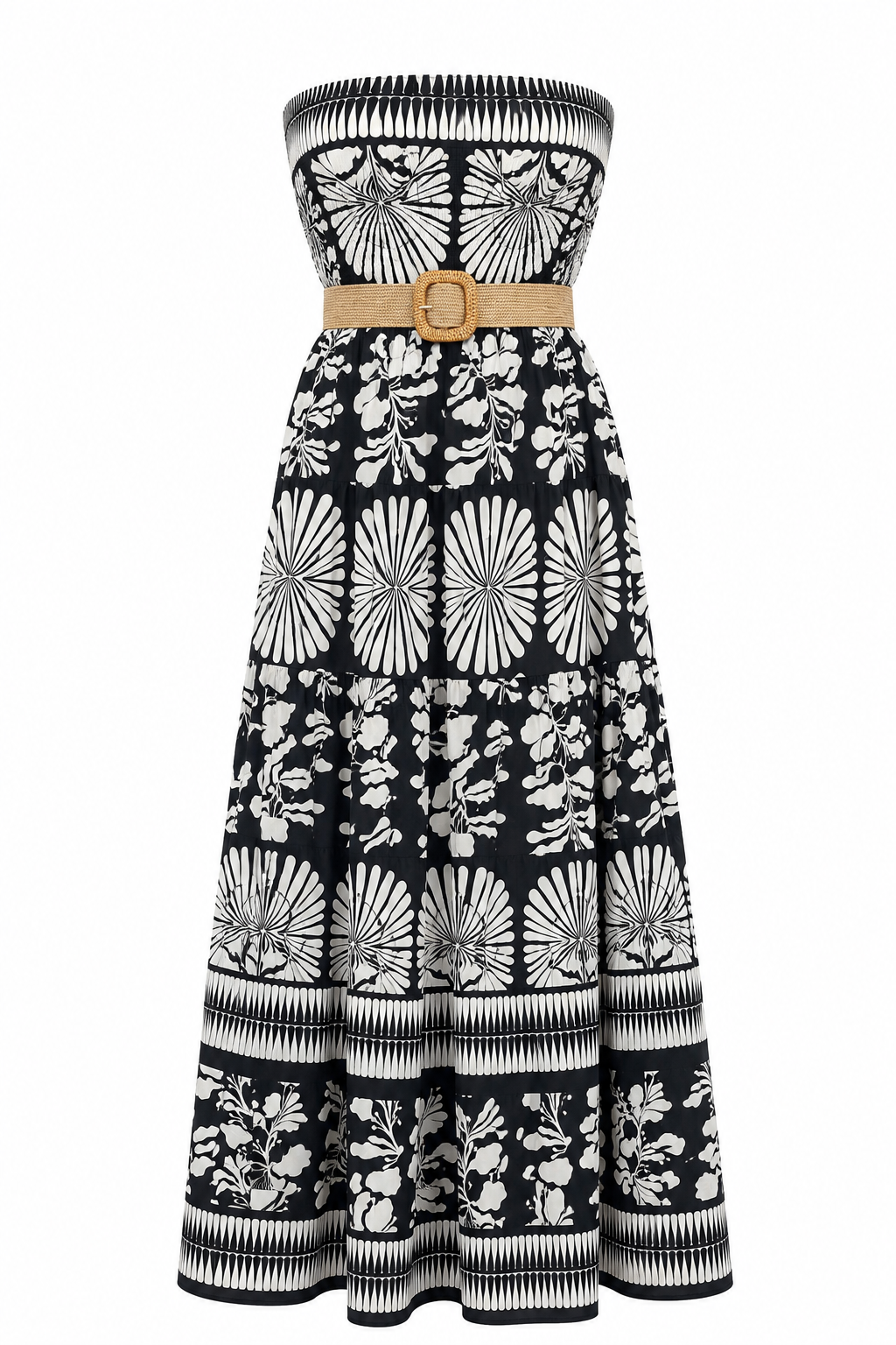 TROPICAL BELT MAXI DRESS