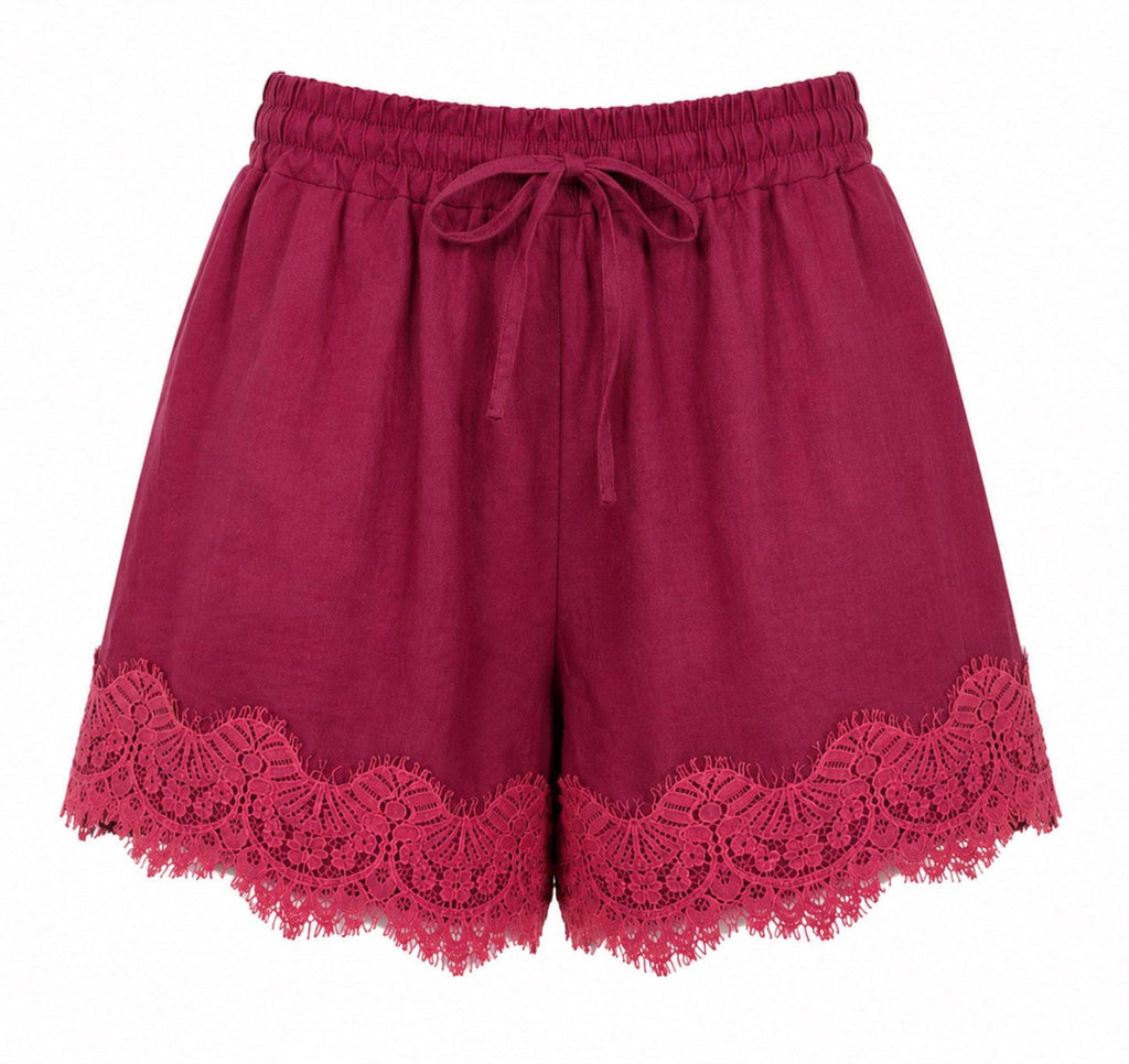 LACE HEM SHORTS