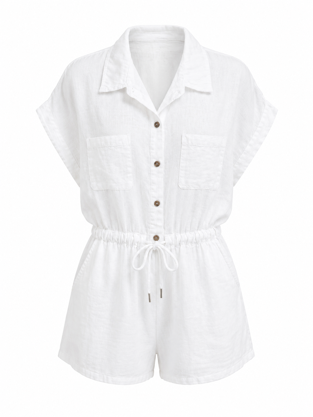 LINEN CINCHED ROMPER