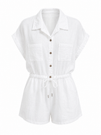 LINEN CINCHED ROMPER